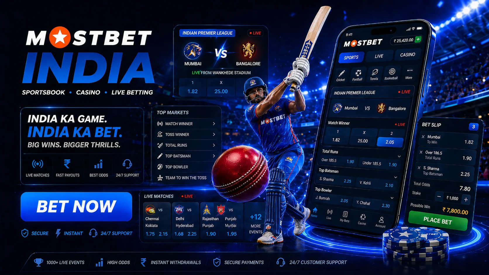 IPL cricket betting at Mostbet India