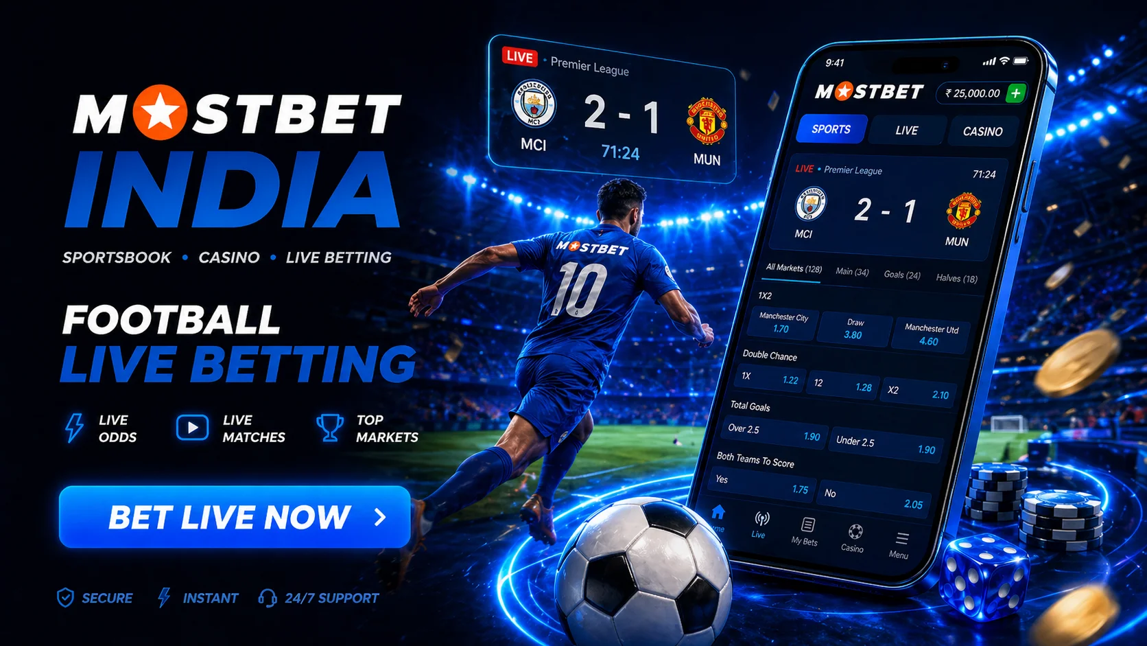 Live sports betting at Mostbet India